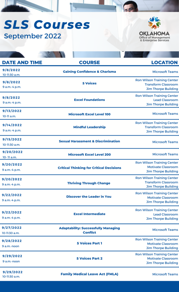 SLS Courses for September 2022