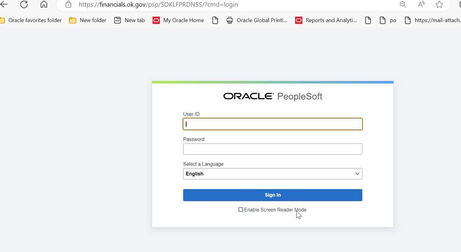 PeopleSoft ID log in