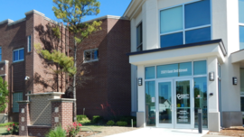 Decorative image - front of building exterior is shown