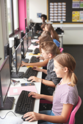 Students on computers