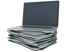 Stack of laptops