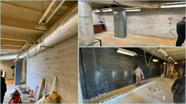 Progress shots of the Transportation building project
