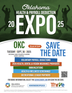 Oklahoma Health and Payroll Deduction Expo 2025 flyer