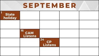 September calendar of events