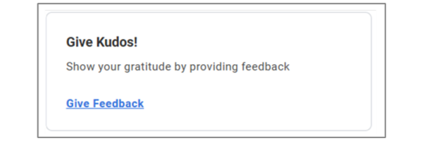 Screenshot of kudos function in Workday@OK