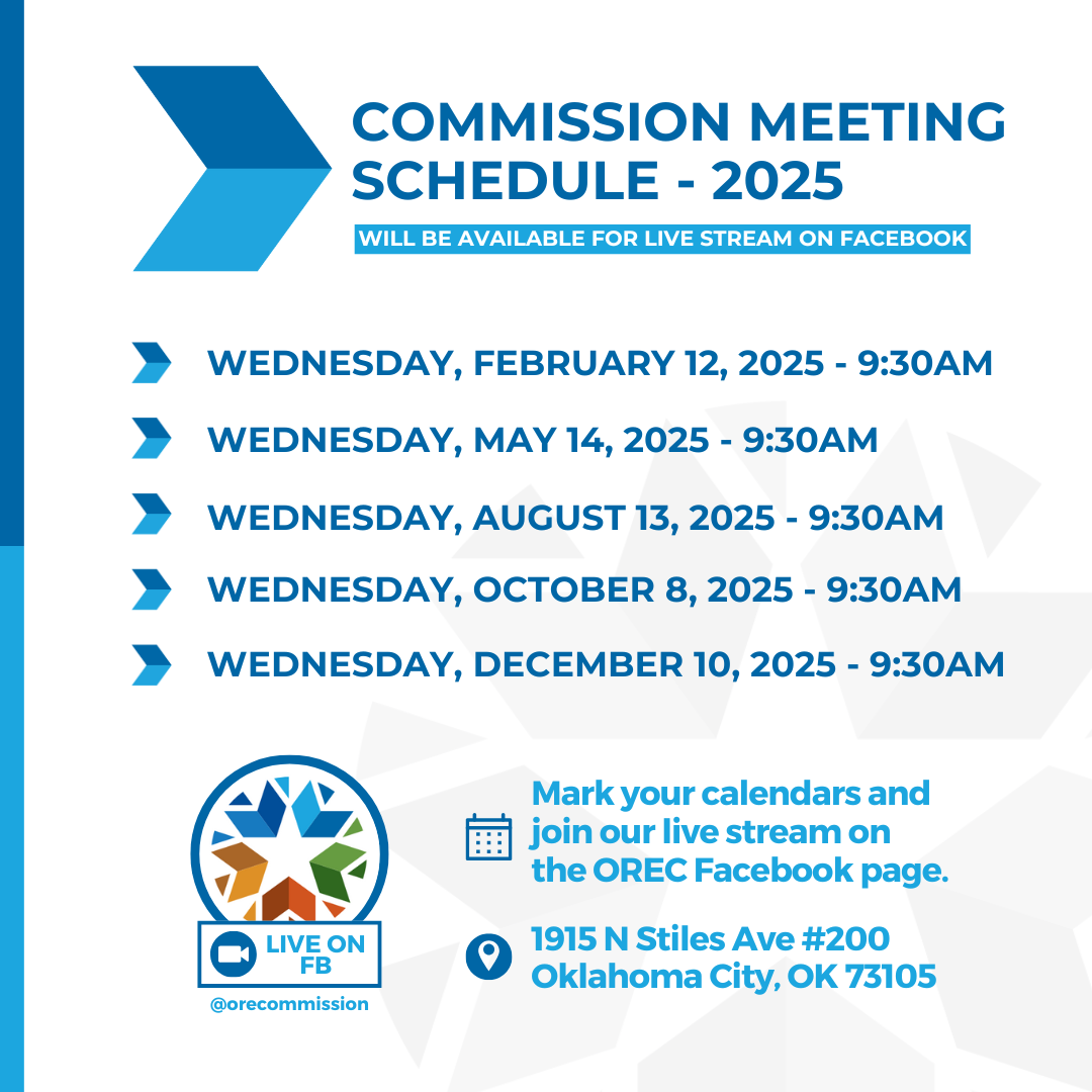 Commission Meeting Schedule -2025
