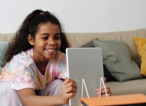 girl with computer image