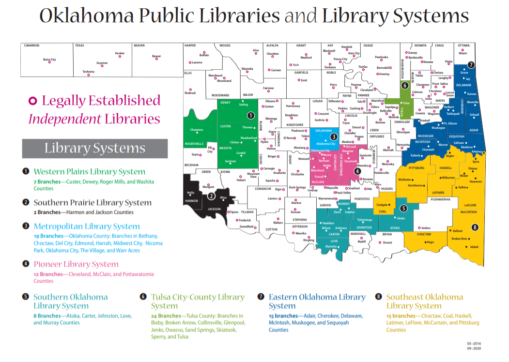 Map of Oklahoma Libraries