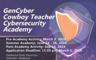 GenCyber Cowboy Teacher Cybersecurity Academy Flyer