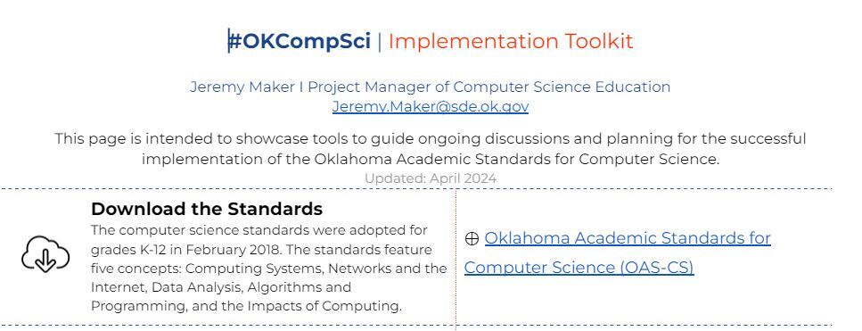 Image of Oklahoma Computer Science Toolkit document