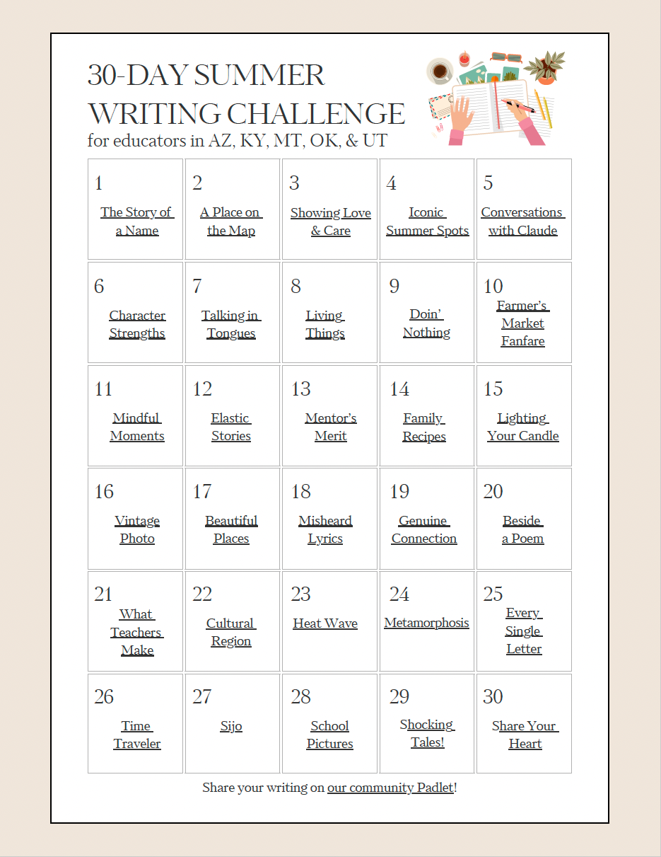 30 day writing challenge