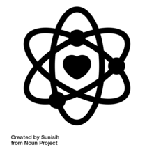 Atom with a heart nucleus