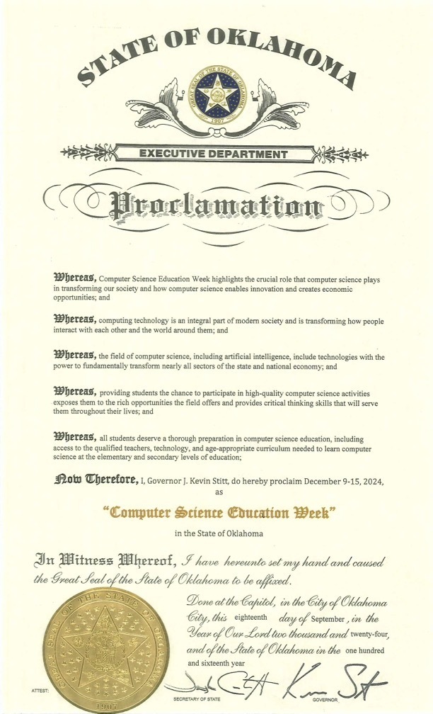 Governor's Proclamation - CSEdWeek