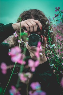 woman holding camera