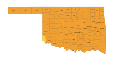 Oklahoma County Risk Alert Map