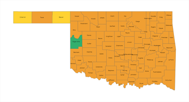 Oklahoma County Risk Level Map 02-12-21