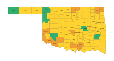 Oklahoma County Risk Level Map