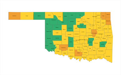 Oklahoma COVID-19 Alert Map