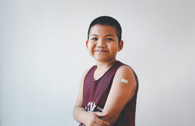 Boy with bandaid