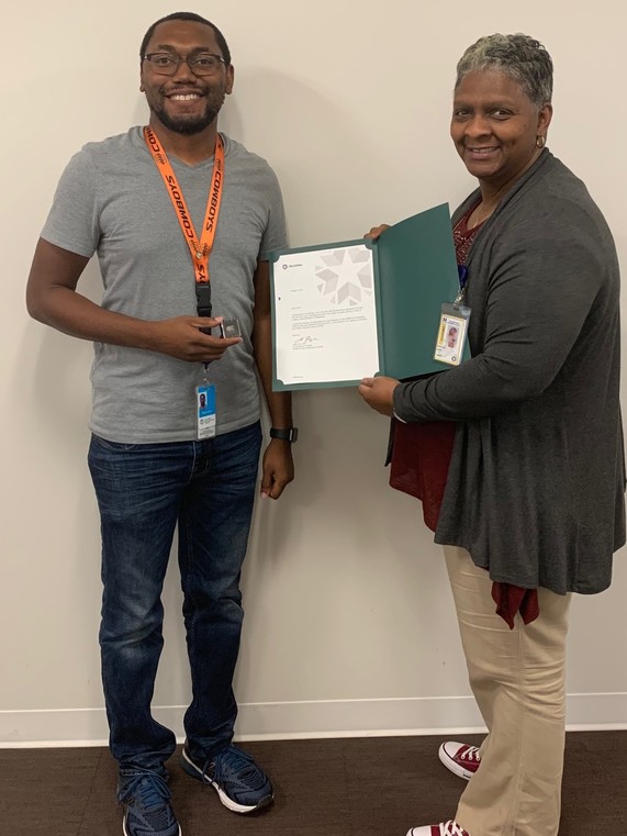 Nevin Jones receives his 5-year pin