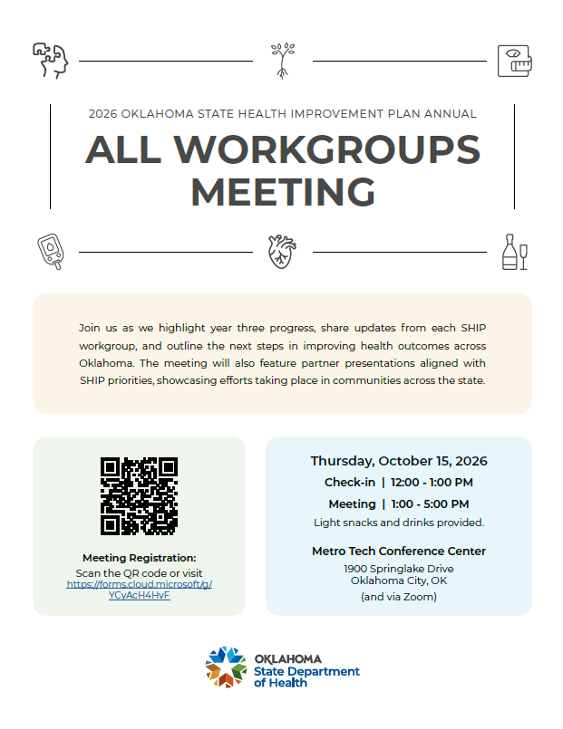 2026 Oklahoma State Health Improvement Plan All Workgroups Meeting - Register Today!