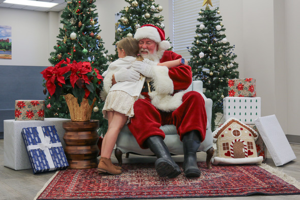 Santa and kid