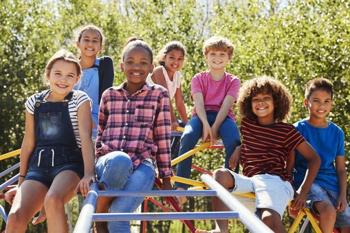 Healthy School Pre-teens on Playground