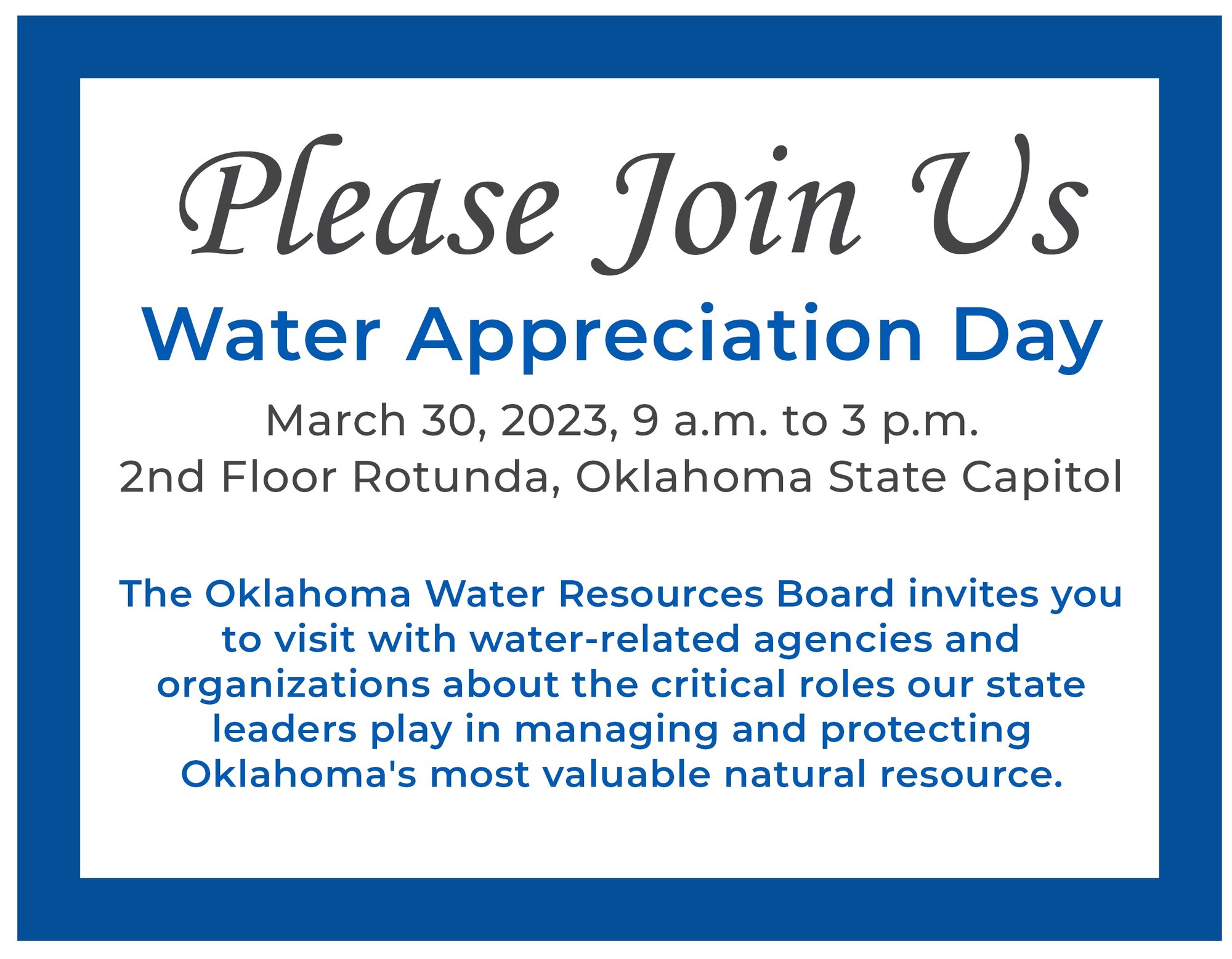 Water Appreciation Day invite 