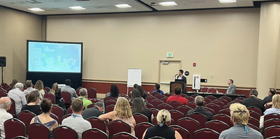 Yohanes Sugeng presents during the Association of State Floodplain Managers National Conference in Salt Lake City