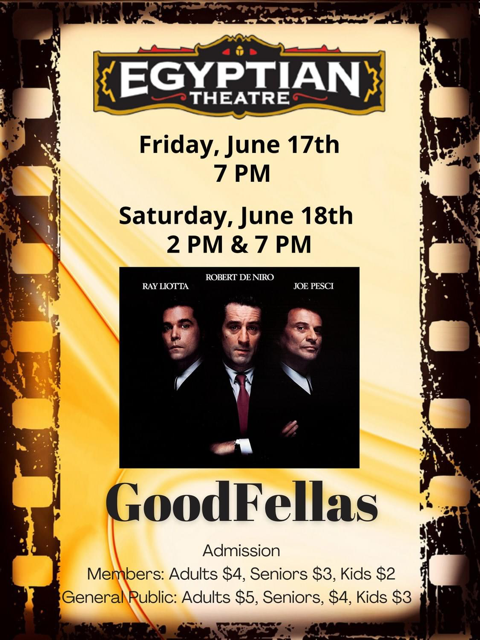 Goodfellows plays at Egyptian Theatre 
