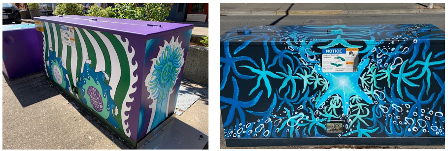 Two Utility Boxes Painted