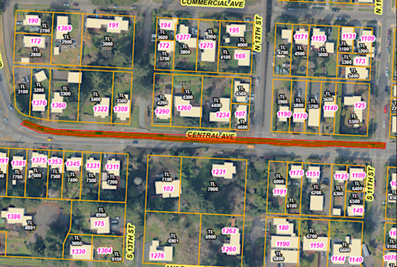 Central Avenue Street Map