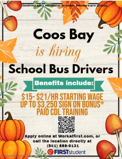 Coos Bay School Bus Drivers Ad