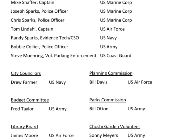 Veterans Thank you list page 2