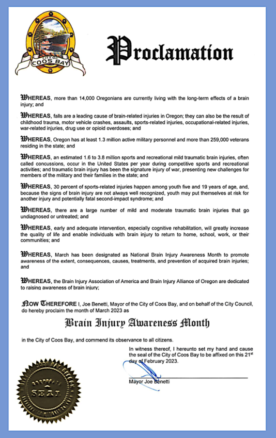 Proclamation Brain Injury Awareness