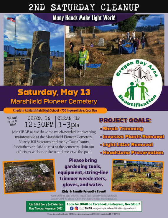 Second Saturday Cleanup Flyer