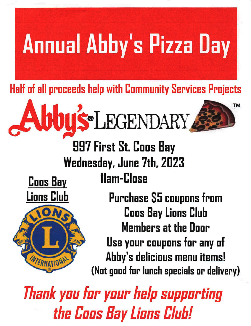 abbys Pizza fundraiser