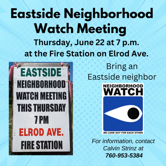 Eastside Neighborhood Watch for June 2023