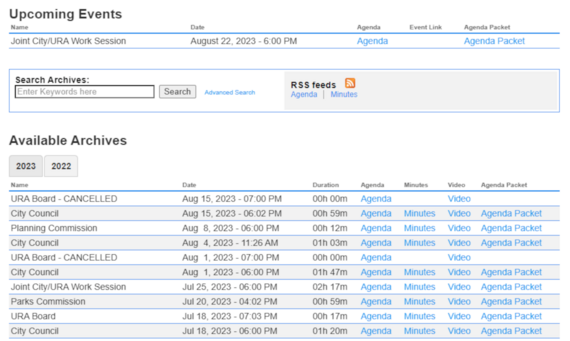 Agenda and Minutes page clip