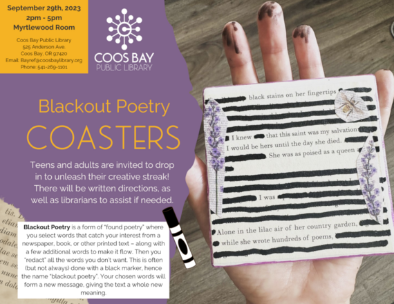 Blackout Poetry event