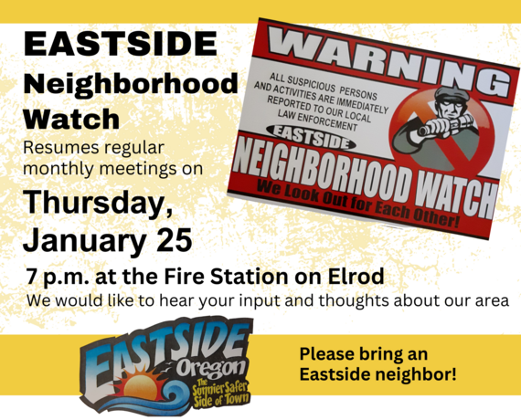 Eastside Neighborhood watch January meeting