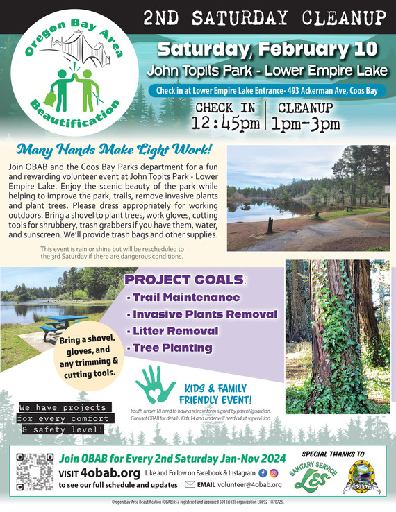 Saturday Clean up at John Topits Park