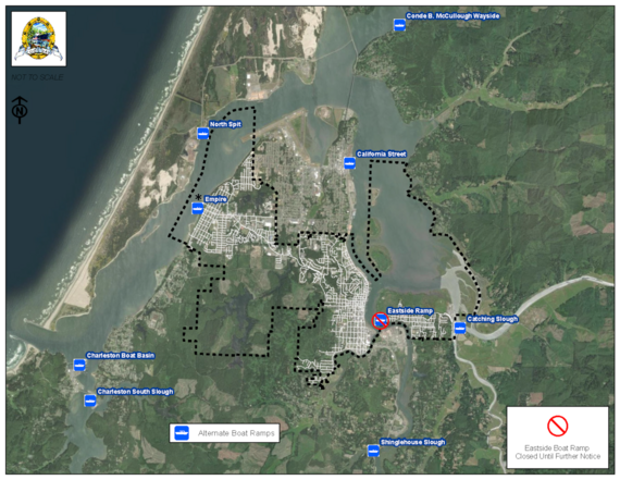 Boat ramp map with notation for Empire reopening