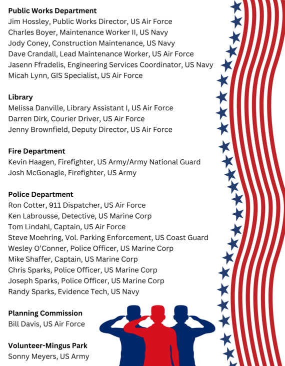 City Veterans Listed