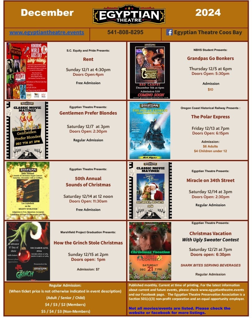 Egyptian December Showings