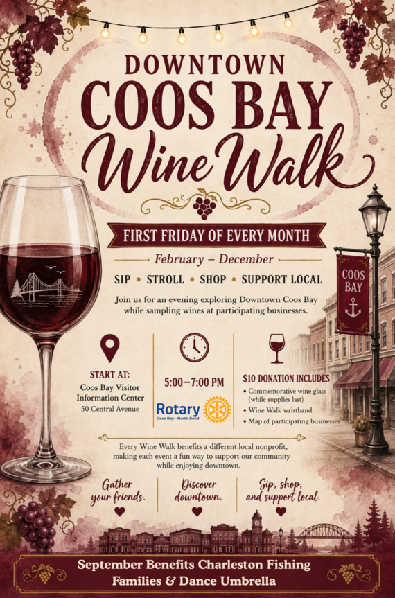 Downtown Coos Bay Wine Walk 9/4