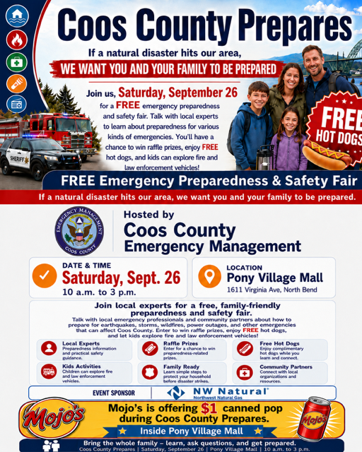 Coos County Prepares safety fair 9/26
