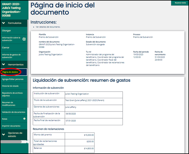 Sub-Grant Closeout Spanish