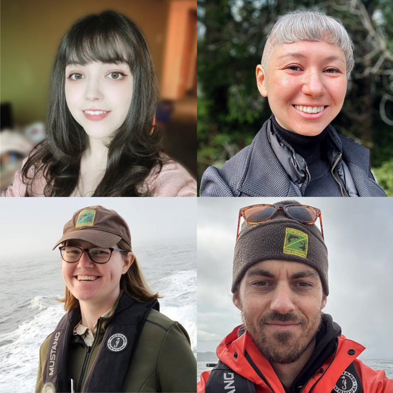 New Marine Reserve Team Members Amanda Gannon, Maria Zapetis, Katie Darr, and Dylan Gomes