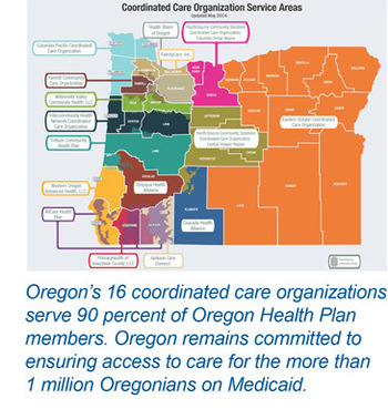 Oregon’s 16 coordinated care organizations map